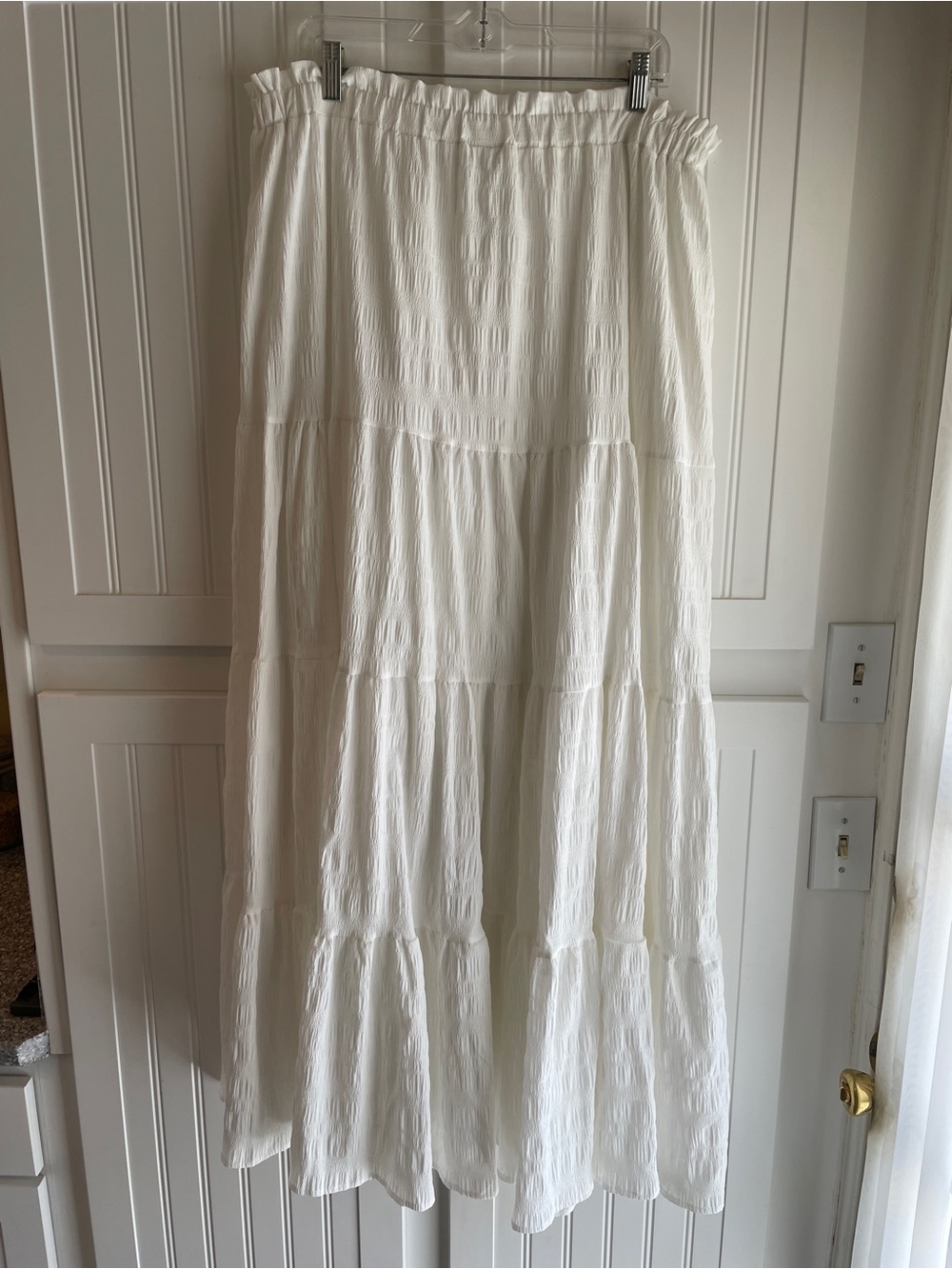 White Tiered Maxi Skirt - Lightweight Summer Style Bridal